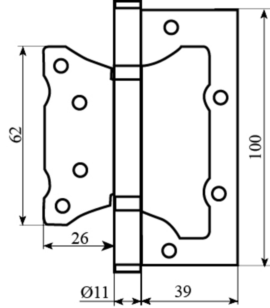 Завiса RDA 100 * 2,5 (2подш, сталь) Eurocento мат AB