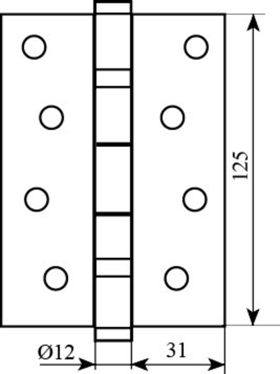 Завiса 125 * 3 (2 підшип, сталь) ант.латунь Fuxia