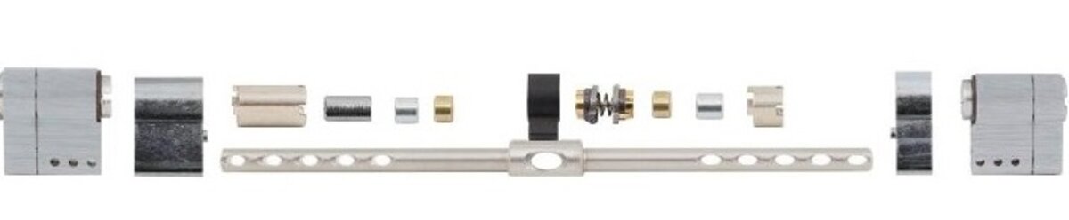 Циліндр Securemme K22 50/45 мм ключ/ключ 5кл + 1 мотажний мат хром