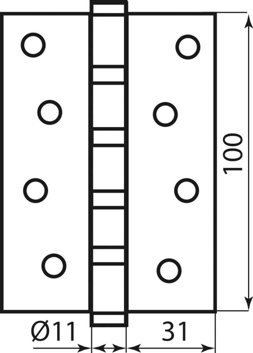 Петля RDA 100*3*2,5 (4 подш, сталь) мат чорний