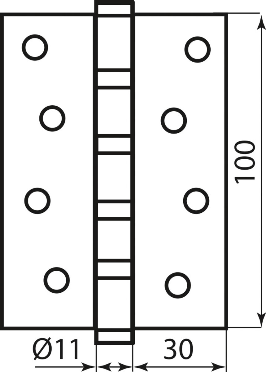 Завіса 100*2,5 (4 подш, сталь) латунь BRUNO